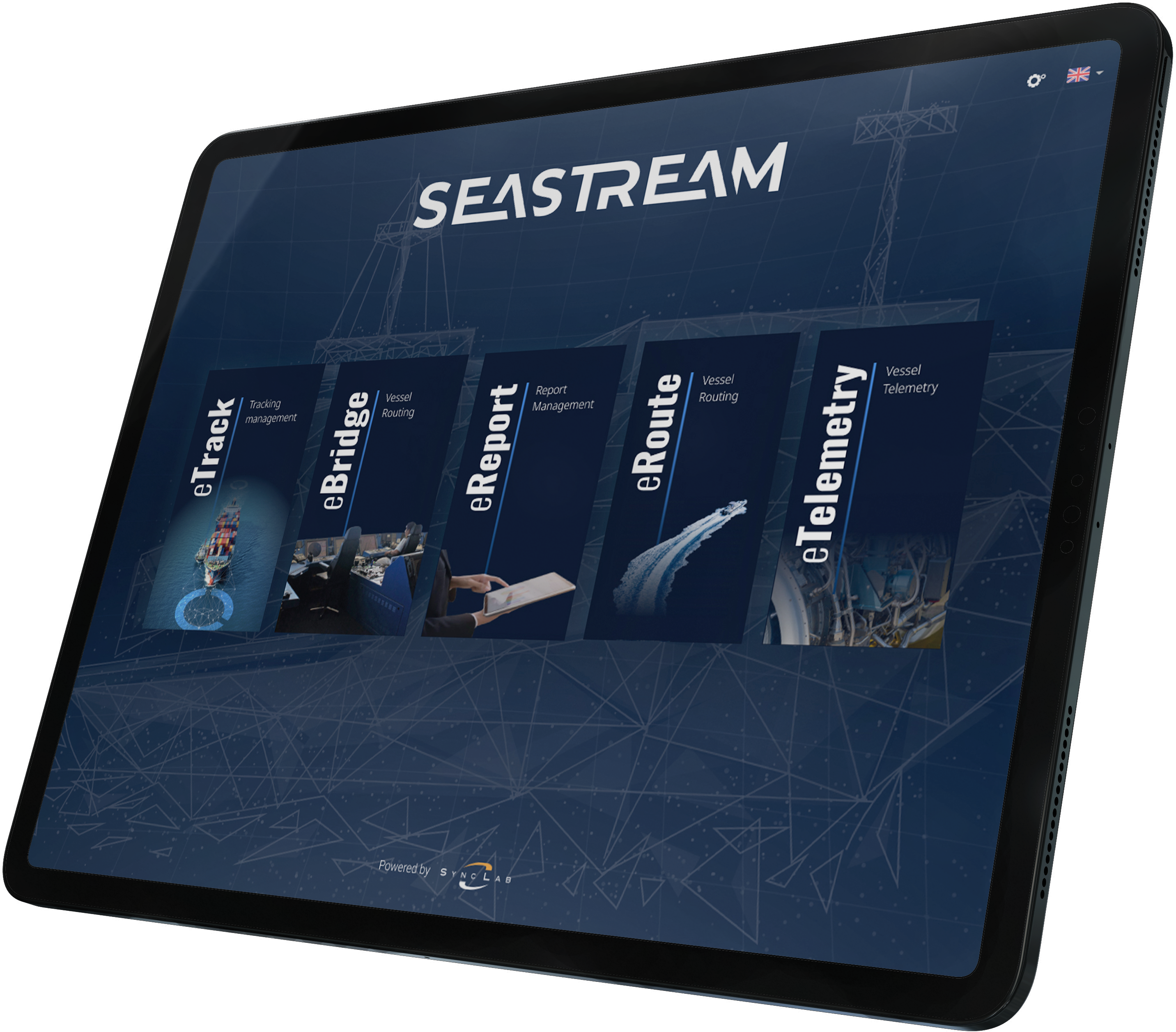 schermata di login seastream da tablet